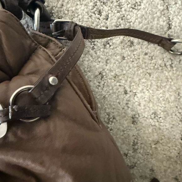 BCBGMaxAzria GUC close to excellent HUGE Gathered slouch Leather Hobo Bag - Picture 11 of 15